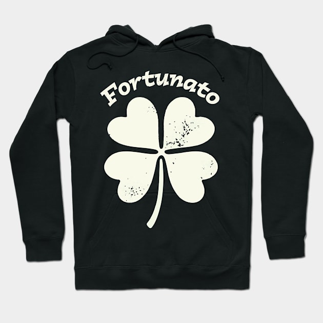 Fortunato Emblem - Distressed Four-Leaf Graphic Design Hoodie by star trek fanart and more